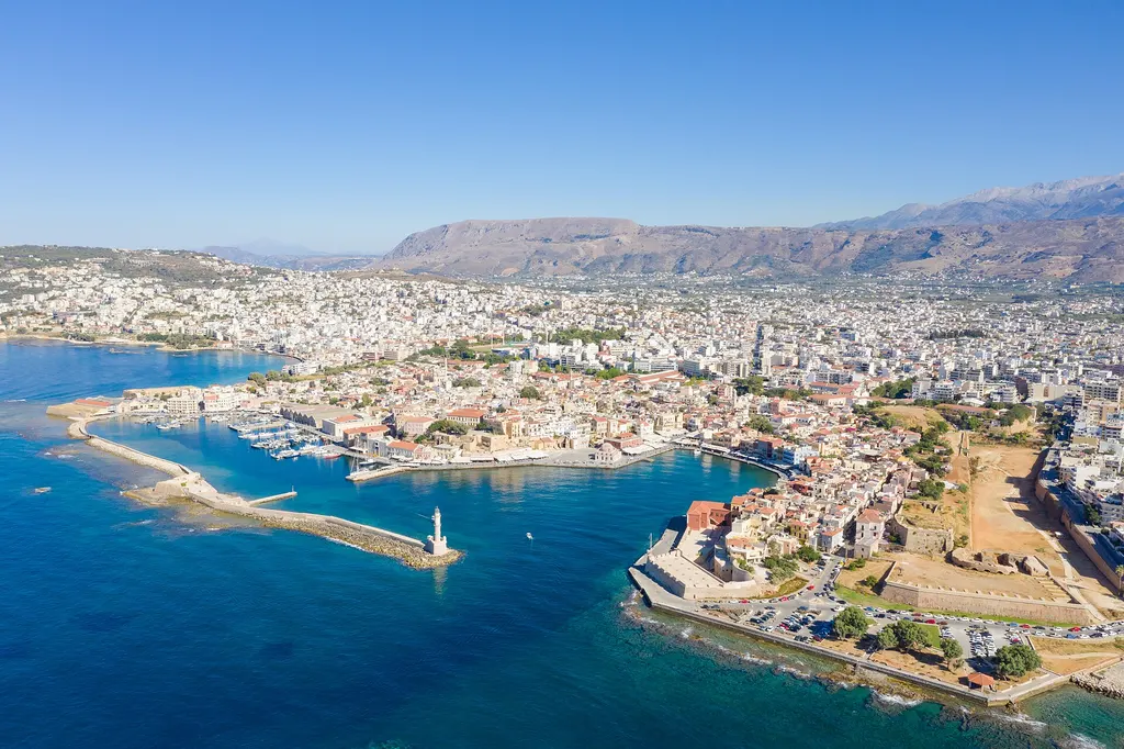 Old Venetian harbour of Chania from the air (the area of this activity)