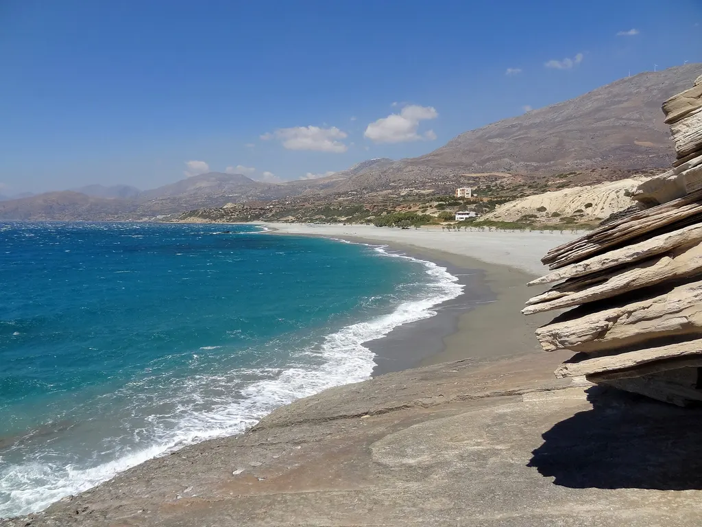 Rock ledges above Triopetra beach